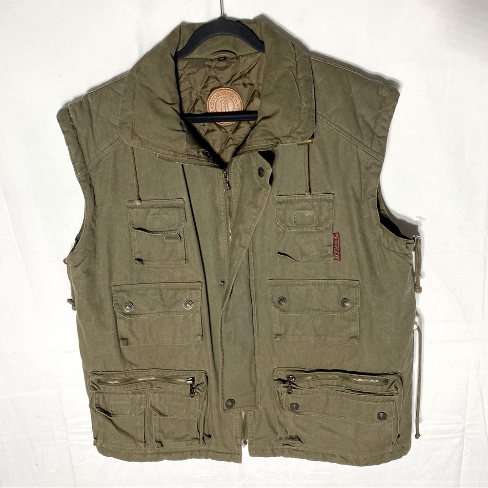 Vintage Stormtech Army Green Utility Vest With Quilted Lining L Gorpcore Hiking